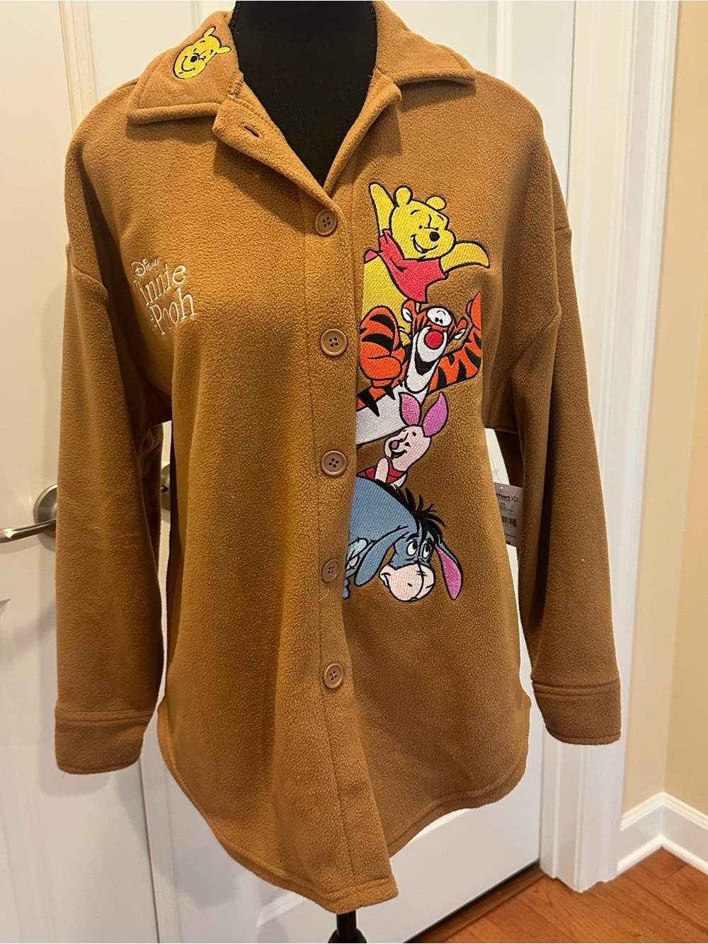 Disney Brown Winnie the Pooh Fleece Button-Front Shirt